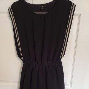 H&M Black Cocktail Dress with Beaded Detail
